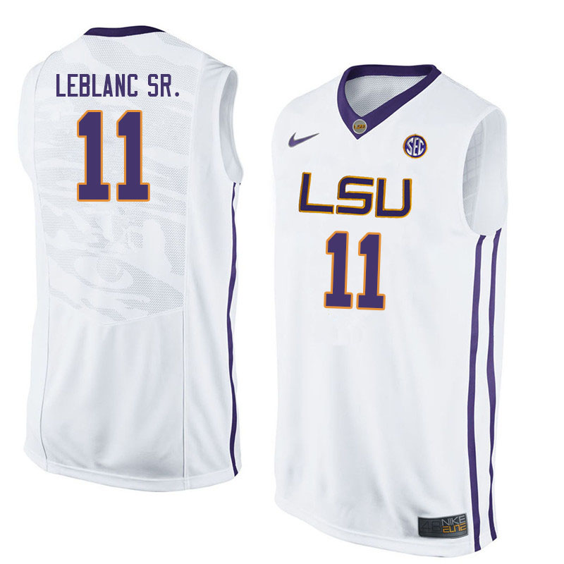 Men #11 Josh LeBlanc Sr. LSU Tigers College Basketball Jerseys Sale-White